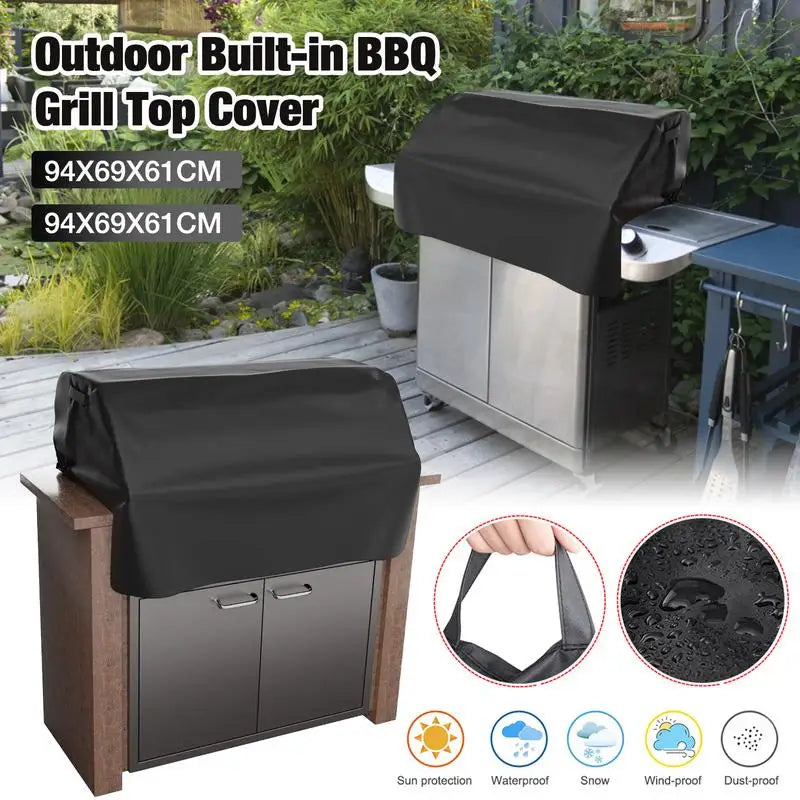 Waterproof Windproof Grill Covers For Built-In Barbecue Grill Top With Waterproof Coating Outdoor BBQ Grill Top Windproof Covers