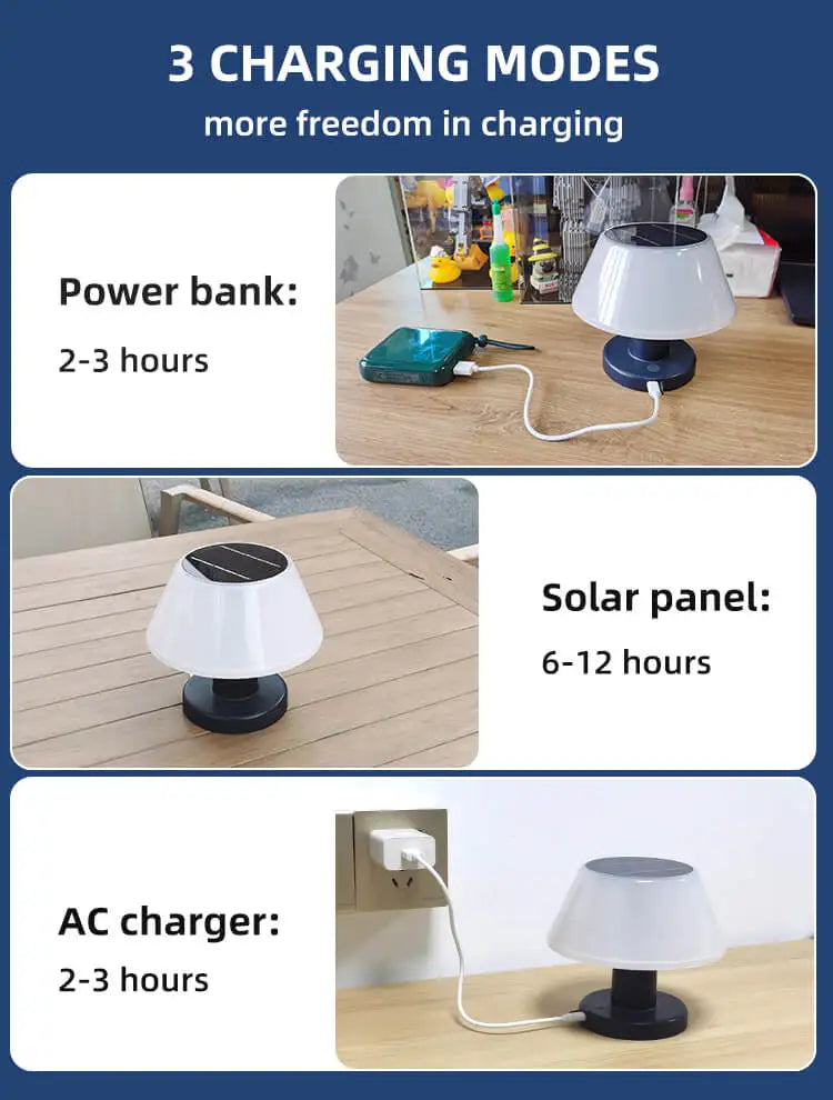 Solar Led Table Lamp Outdoor Modern Home Garden Decoration Solar Charging Cordless Lamp Restaurant For Outdoor Bar Restaurant