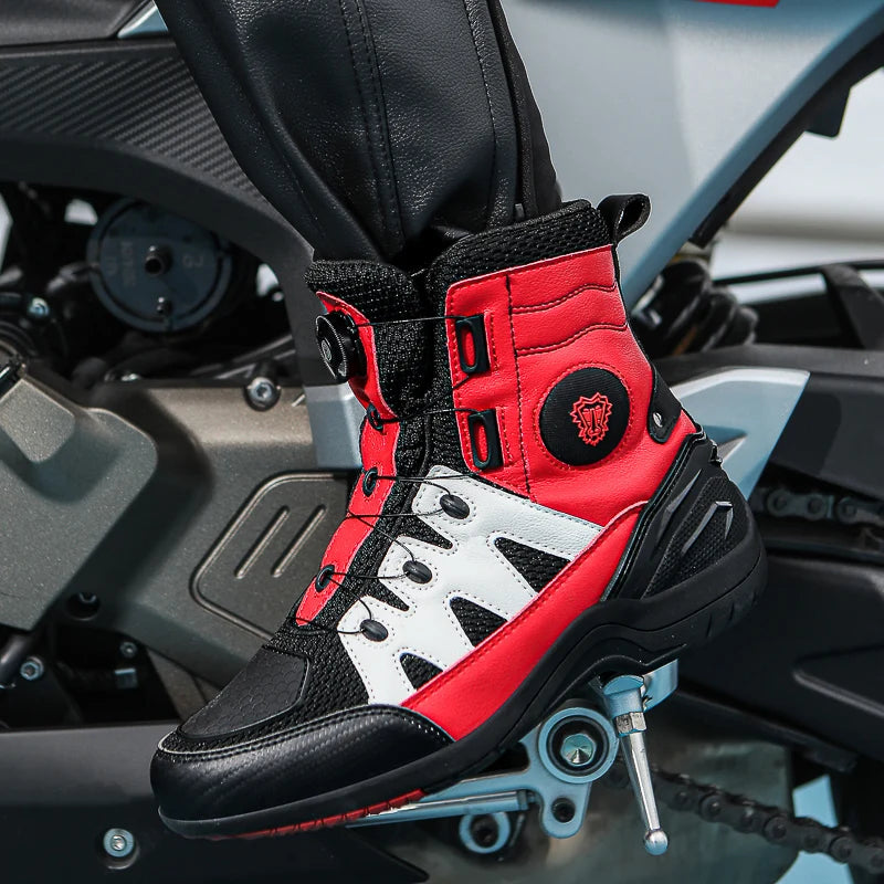 Motorcycle Shoes Riding Men Boots Motorcycle Casual Shoes Microfiber Waterproof Anti-slip Outdoors Travel Equipment Sneakers