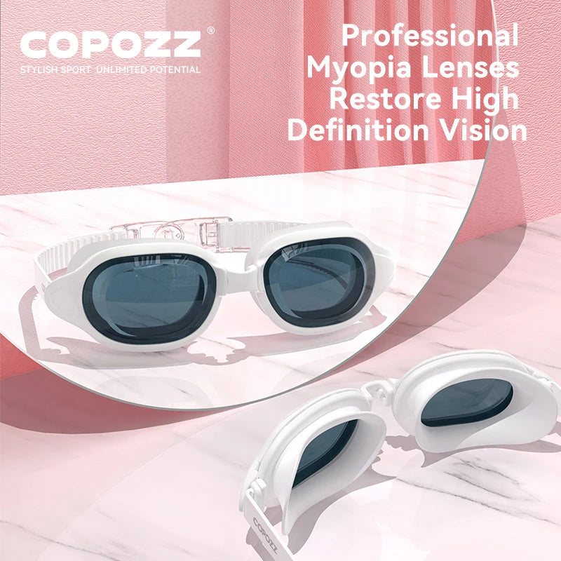 COPOZZ Swimming Goggles Myopia 0 -1.5 to -7 Men Women Anti fog UV Protecion Waterproof Swimming Glasses Diopter Swim Eyewear