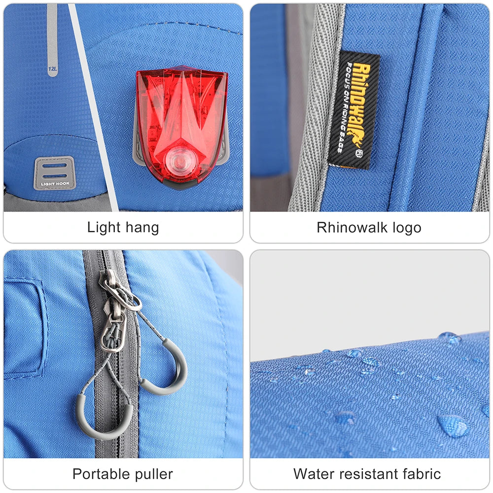 Rhinowalk Climbing Backpack 12L Cycling Backpack Outdoor Sports Bag Travel Backpack Camping Hiking Backpack WIthi Water Bag