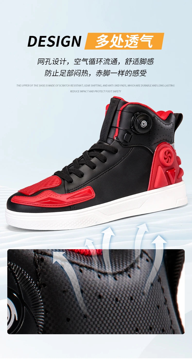 New Men's Motorcycle Shoes Outdoor Breathable Waterproof Men Motorcycle Boots Motos and Bike Riding Ankle Boot Motocross Shoes