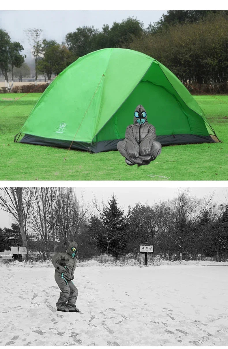 Creative Alien Human Shape Sleeping Bag Portable Camping Full Body Wearable Bedding 3 Size Suitable For Most People
