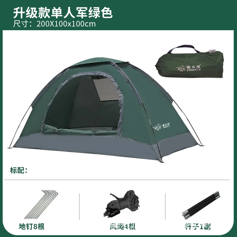 Single Camping Tent -190T Silver Plated Polyester 150D Waterproof Oxford 1.42KG Lightweight and Portable Outdoor Tent ultralight