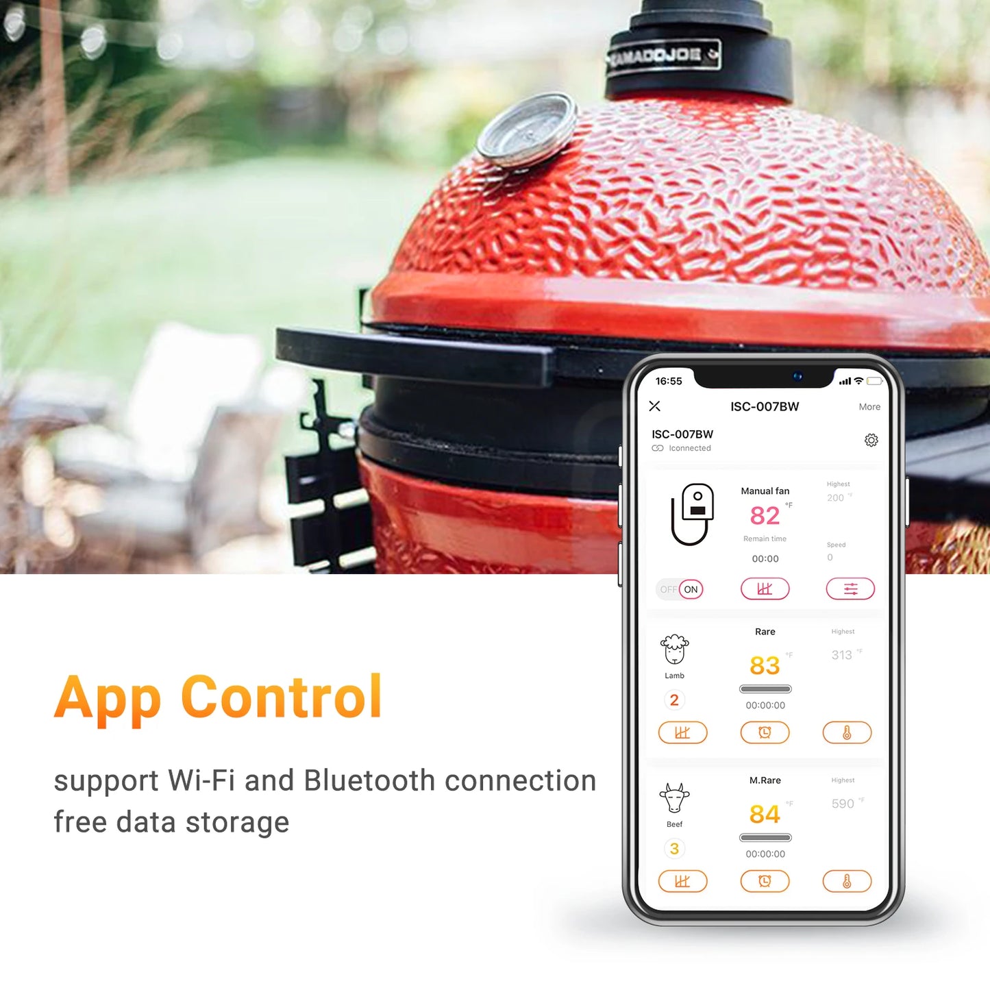 INKBIRD Oven Temperature Controller WiFi Bluetooth Automatic Smoker for Big Green Egg,Kamado Joe,Primo,Vision Grill,Akorn Kamado