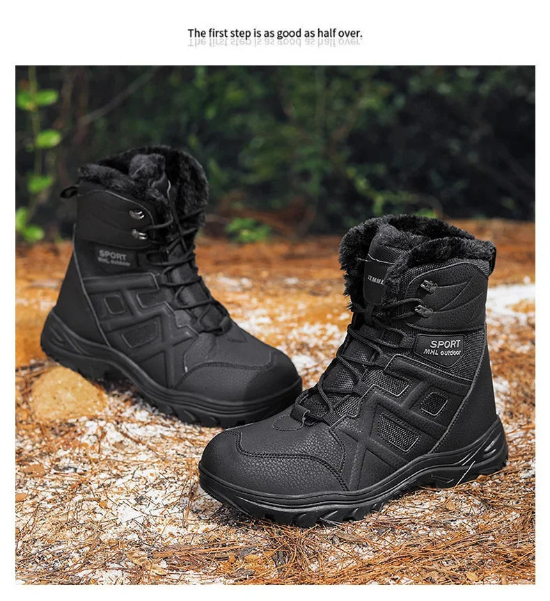Winter High Top Outdoor Couple Hiking Boots Anti-fall Motocross Rider Boots BootPlus Size Mens Motorcycle Shoes