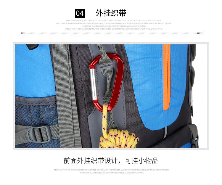 2025 cross-border outdoor hiking bag shoulder hiking sports bag waterproof bag backpack large capacity polyester backpack a001