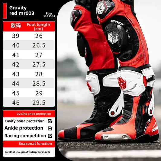 Motorcycle Boots Long Thigh Boots Men Shoes Shoe Moto Riding Shoe Man Racing Motocross Protective Gear Speed SCOYCO MR003