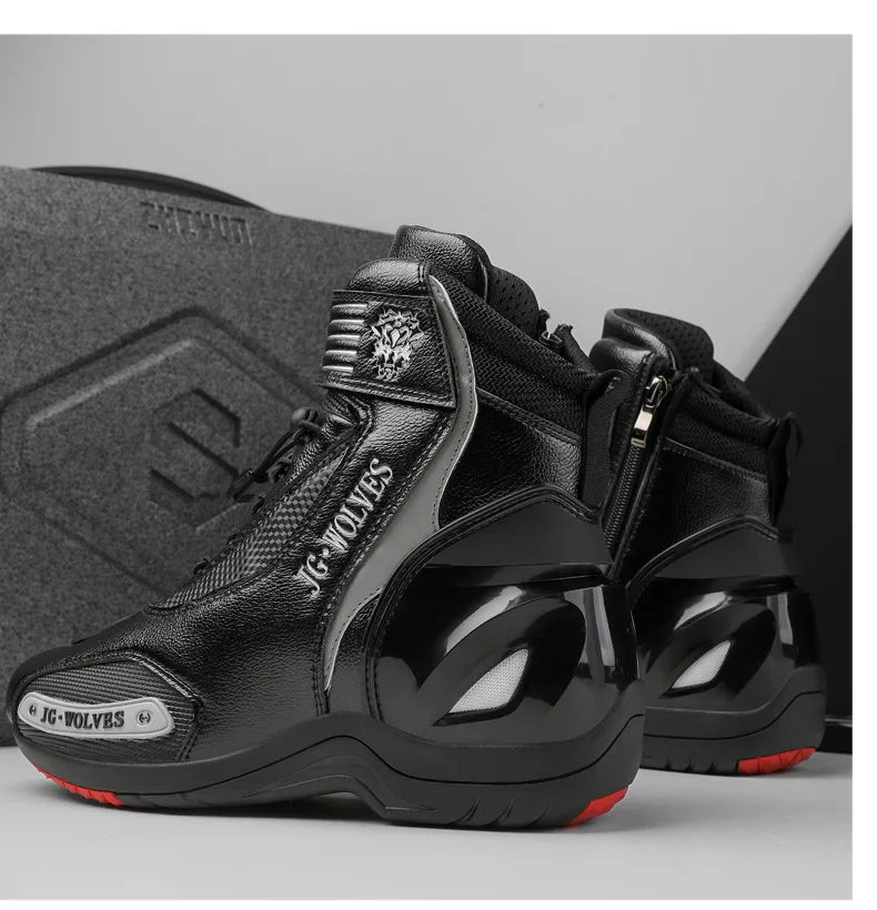 Motorcycle Shoes Men Off-road Adventure Motocross Low Boots  Retro Black Riding Shoes Rubber Sole Waterproof Motorcyclist Shoes