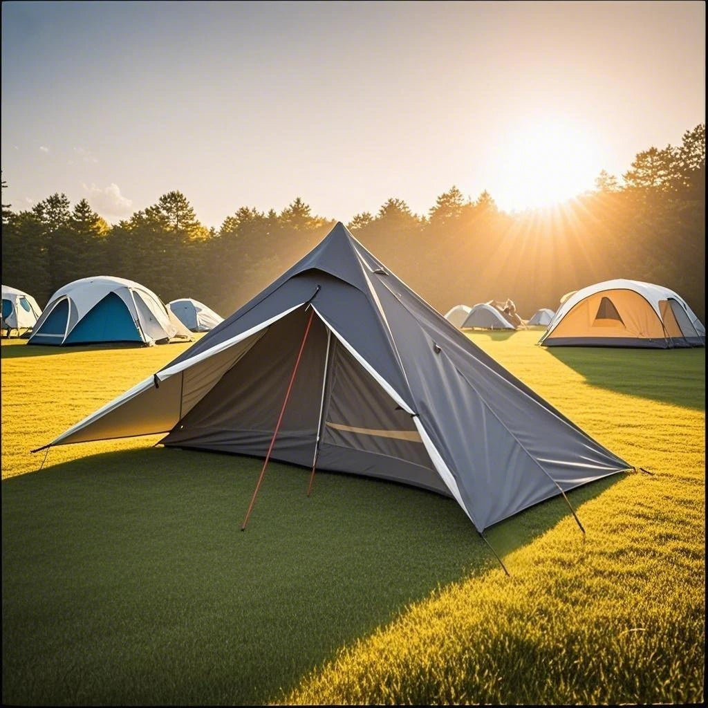 1-Person Ultralight Trekking Pole Tent - Pyramid Design, Waterproof PU4000, 2-Layer Mesh for Backpacking/Hiking, Without Pole