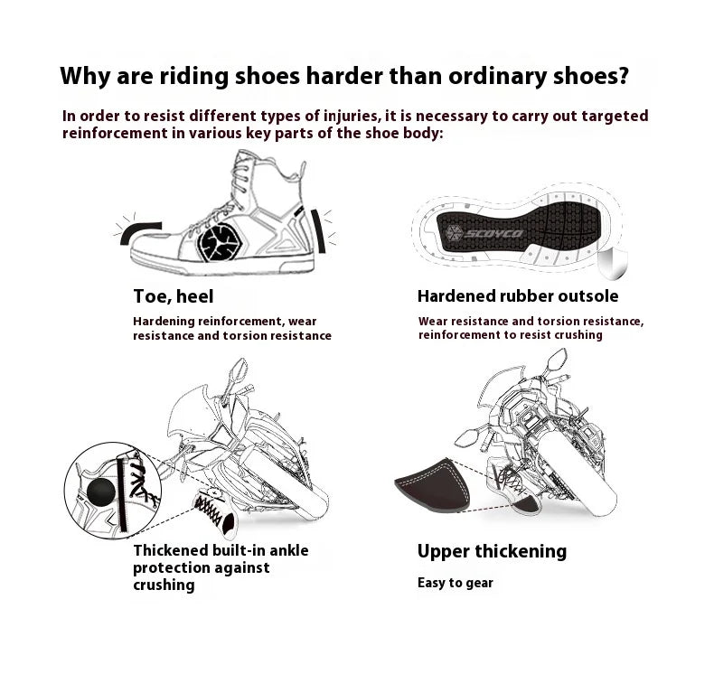 Scoyco Enduro Motorcycle Boots Man Waterproof Motorcyclist Shoes Brown Leather Motocross Boots Anti-slip Motorcycle Accessories