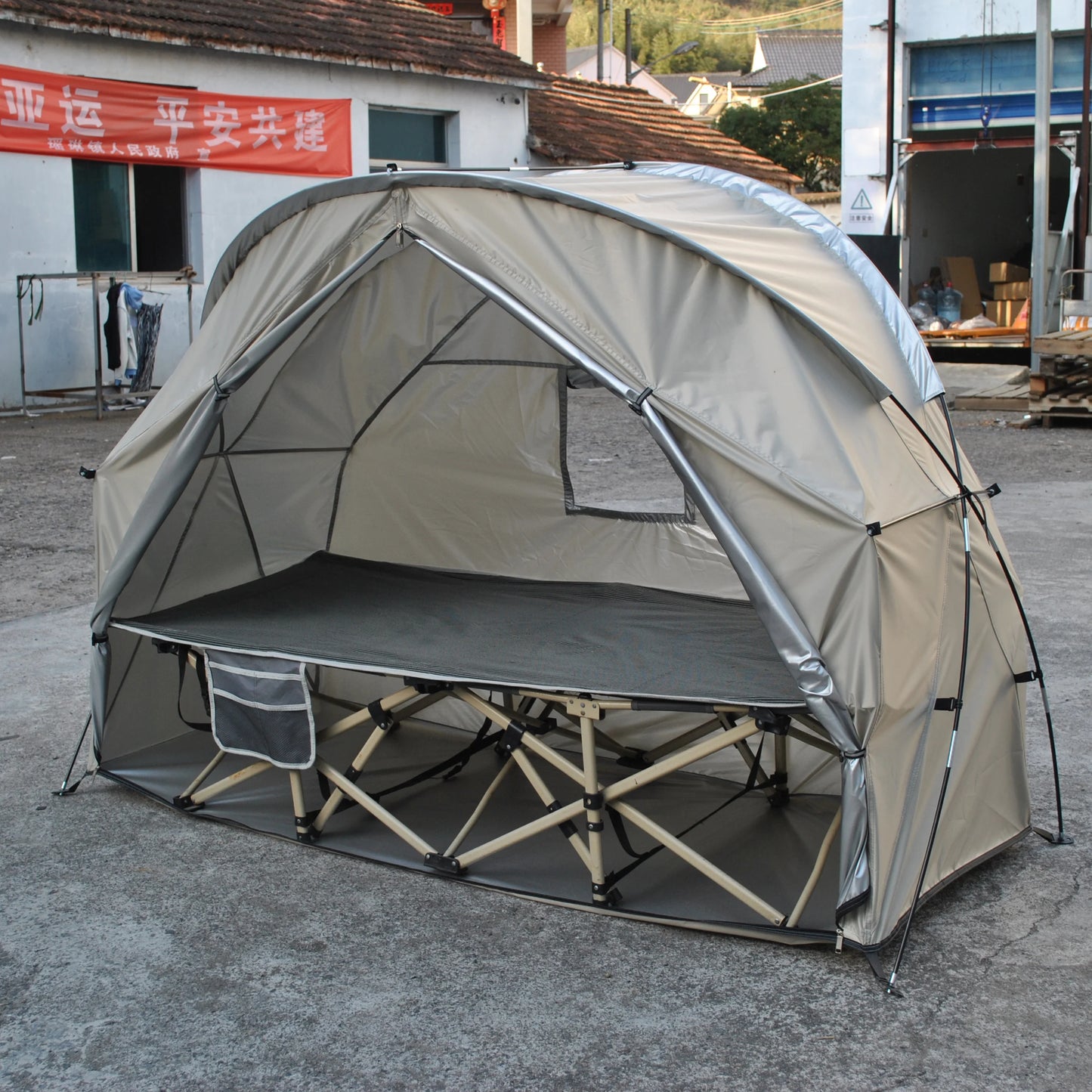 Durable Cot Tent for Camping, Light Weight, Backpacking Tent, Solo, 4000mm Camping Cot Package Not Include