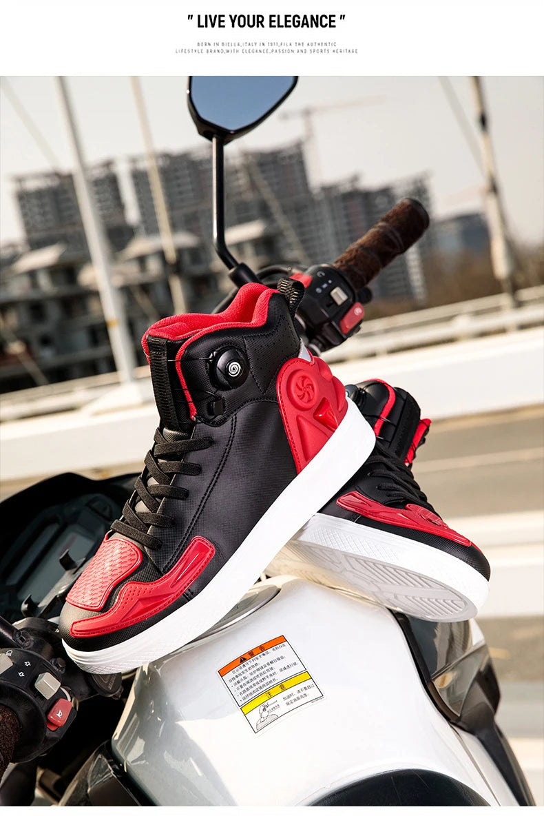 New Men's Motorcycle Shoes Outdoor Breathable Waterproof Men Motorcycle Boots Motos and Bike Riding Ankle Boot Motocross Shoes