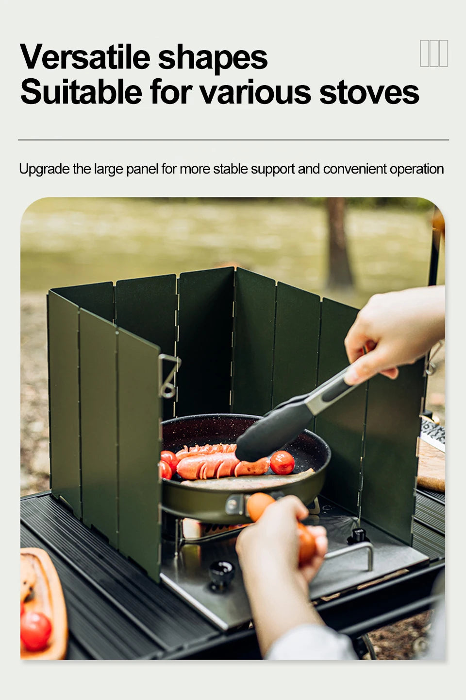 10 Plates Foldable Gas Stove Windshield Outdoor Camping Picnic Cooking Burner Windproof Screen Camping Outdoor Stove Wind Shield