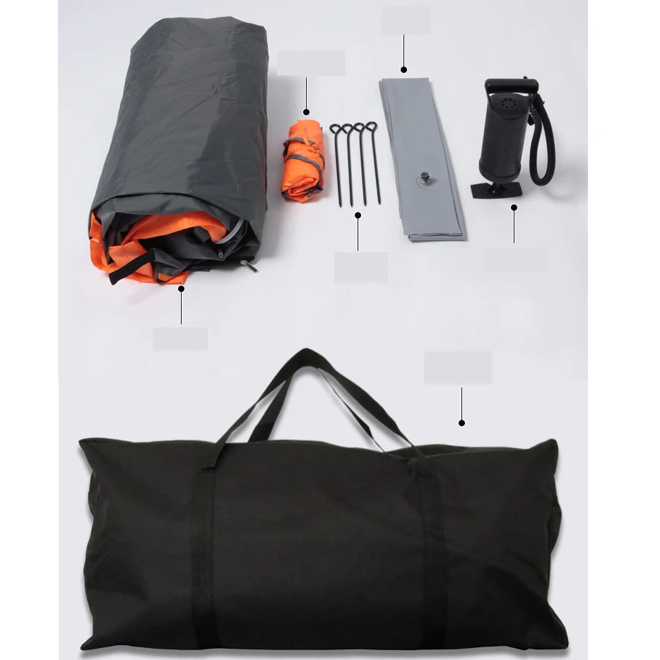 Inflatable Tent Folding Automatic Waterproof 2 3 4 People Air Tents Camping Cube Fishing Tourism Summer Awning Orange Outdoor