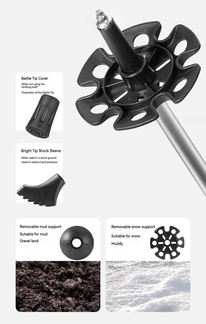 Naturehike Blackdog Trekking Pole Telescopic Aluminum Carbon Walking Sticks Hiking Cane Adjustable Ultralight Mountaineering 1pc