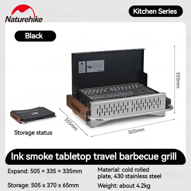 Naturehike Outdoor Portable Folding BBQ Grill Camping Enamel Charcoal Stove Ultralight Travel Picnic 4-8 Person Barbecue Stove