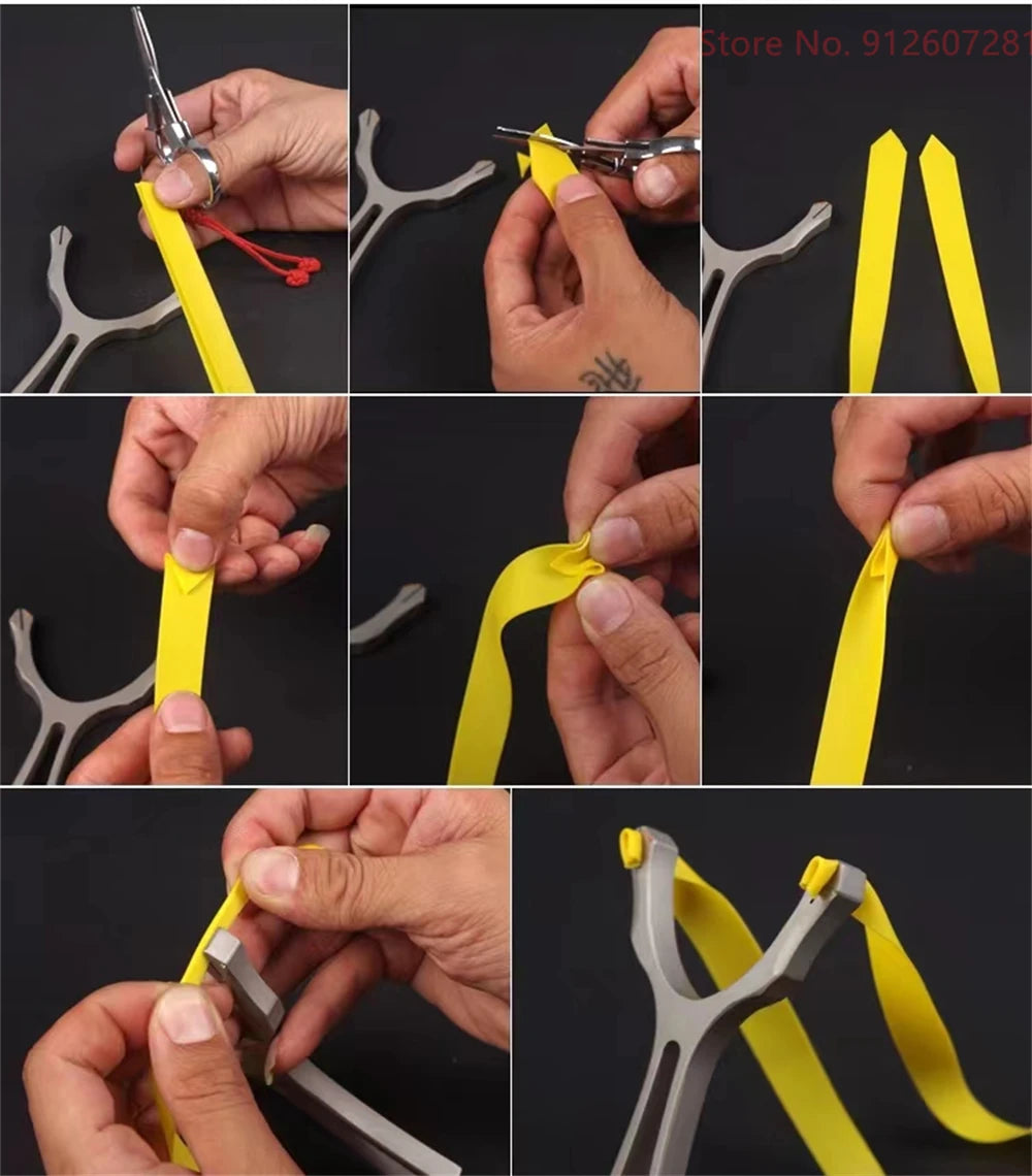 High-quality Outdoors Titanium Alloy Hunting Slingshot with Flat Rubber Band Shooting Tactical Game Equipment Catapult Toys Bow