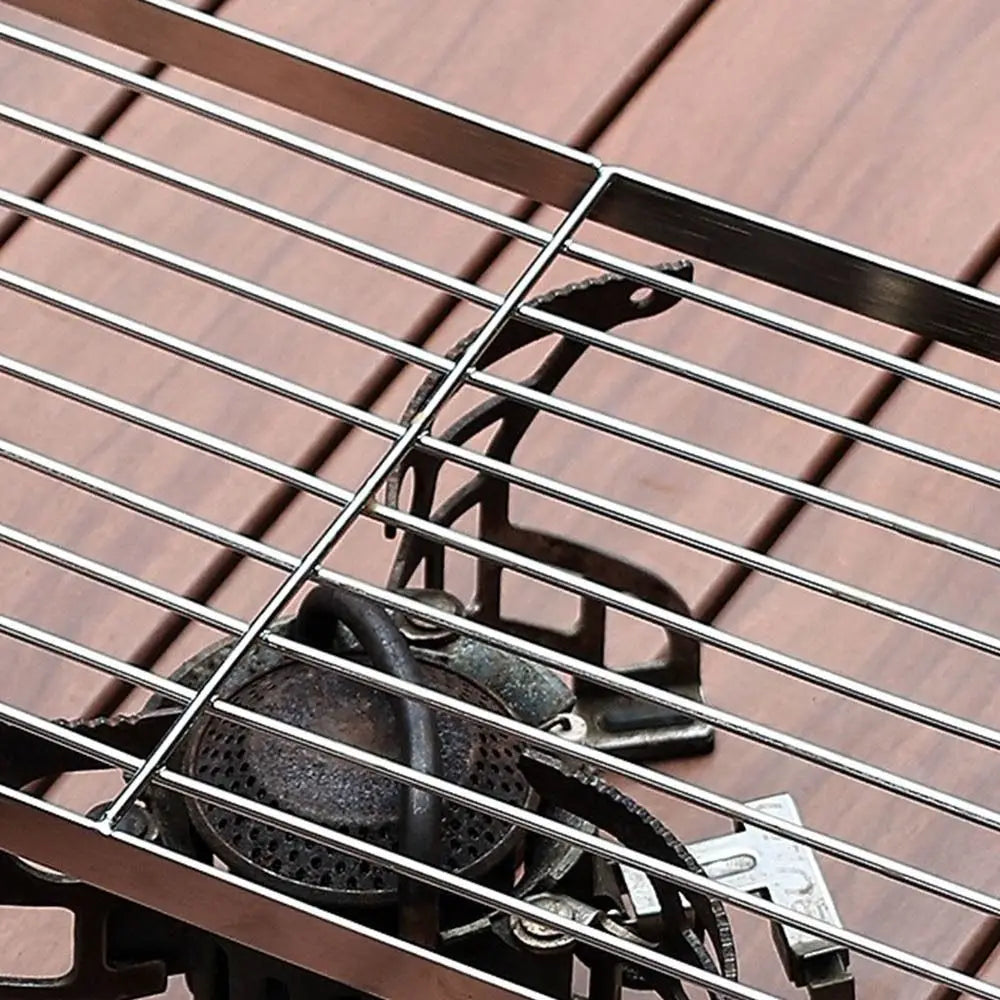 Stainless Steel Foldable Camping Grill Rack Corrosion Resistan Foldable BBQ Stove Stand Folding Heat-resistant