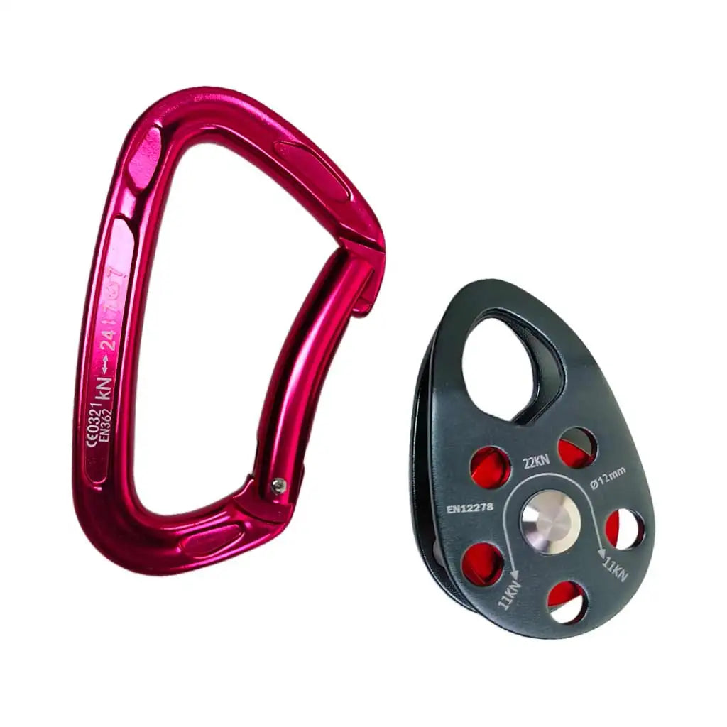 22KN Aluminum Alloy Rock Climbing Pulley Side Swing Pulley Professional Climbing Carabiner Survival Climbing Survival Gear