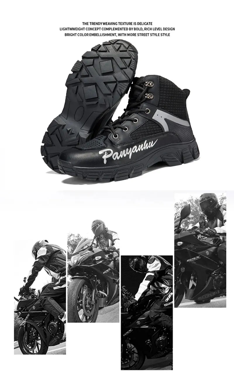 Motorcycle Boots for Man 2025 New Breathable Motocross Riding Boot Men's Motos Protective Shoes Motorbike Anticollision Shoes