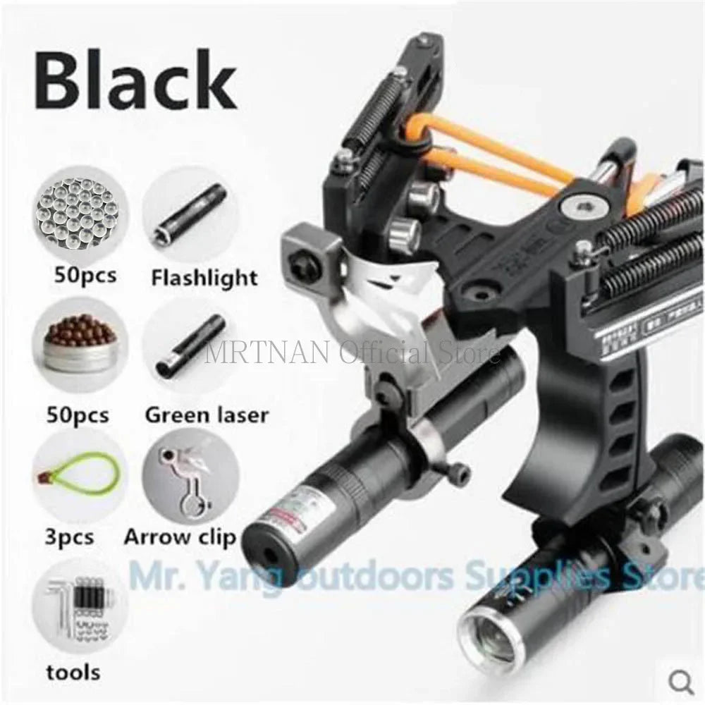 Green/Red Laser Slingshot Black Red Hunting Bow Slingshot Fishing Outdoor Powerful Slingshot Catapult Slingshot Shooting Caza