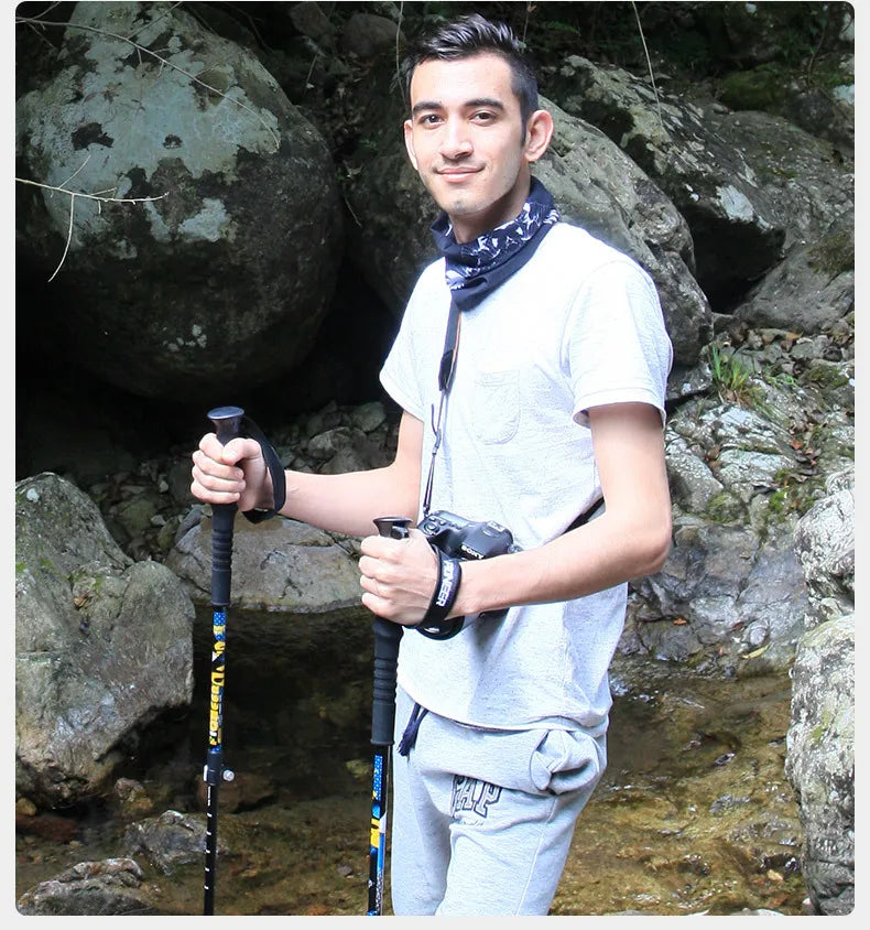 2Pcs/Pair Pioneer Trekk Poles Nordic Walking stick Telescopic Alpenstock Aluminum Alloy Shooting Walking Stick Crutch Senderismo