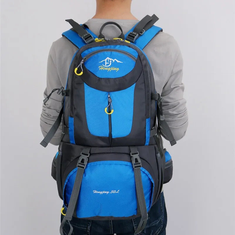 60L Large Capacity Hiking Backpack Men Outdoor Mountain Backbag Male Sport Back Pack Leisure Teens Travel Package Black