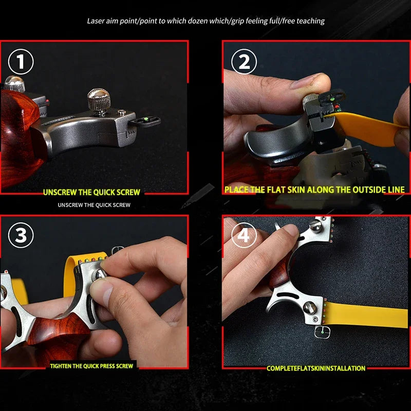 304 Stainless Steel Laser Slingsshot CNC 8020 Slingshot Outdoor Hunting Shooting Tirachinas Super Potential
