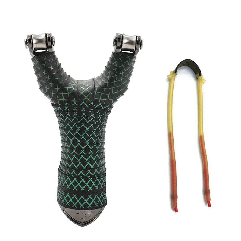 New Pulley Slingsshot for Hunting, Professional Sling Shot with Catapult Rubber Tubing, High Velocity Slingshot with Pulleys