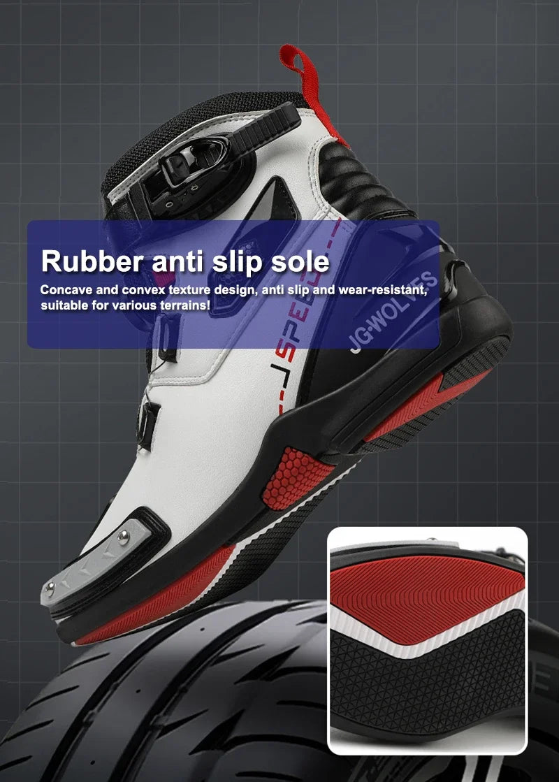 2024 New Motorcycle Boots Man Leather Motos Riders Protective Boots Waterproof Non-slip Motocross Mountain Racing Shoes