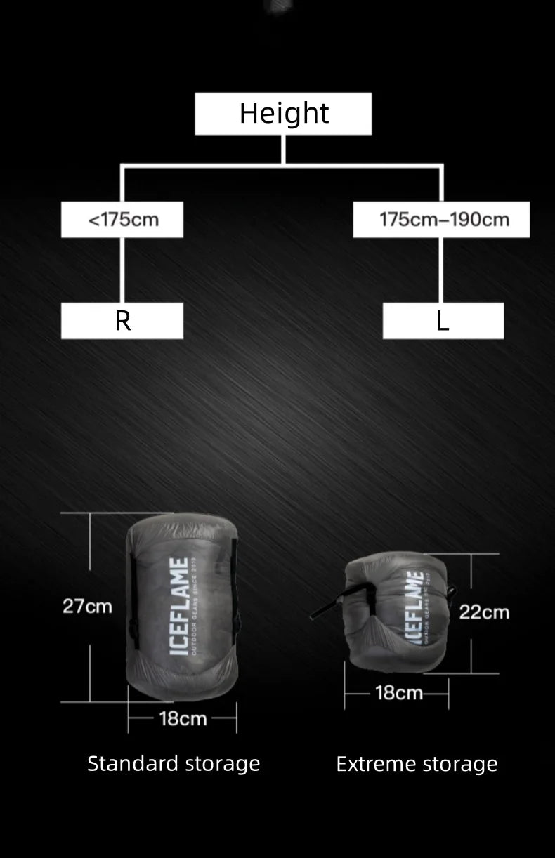 ICE Flame NXT 800FP Down Quilt Outdoor Camping Multifunctional Ultralight New Duck Down Quilt Waterproof Bottomless Sleeping Bag