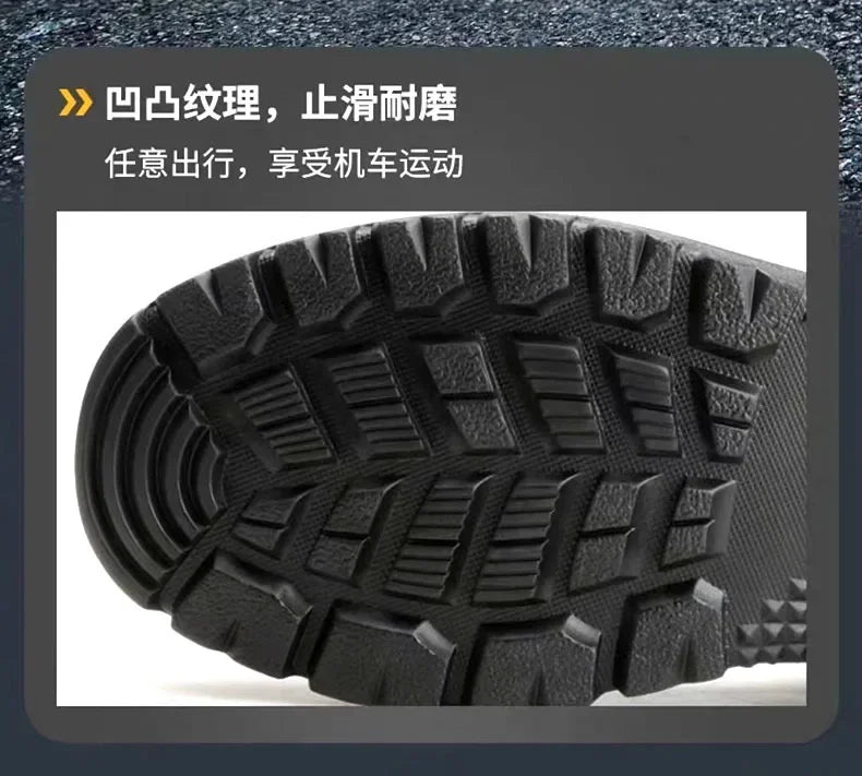 Motorcycle Boots Men Classic Motocross Boots with Reinforced Heel Toe Counter Waterproof Tall Motorcycle Touring Boot Botas Moto