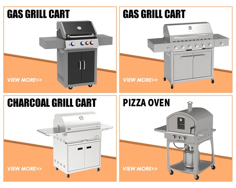 Outdoor Barbecue Charcoal Spcc With Black Orange Peel Powder Coating Electric Pellet Grills Garden Commercial BBQ Grill