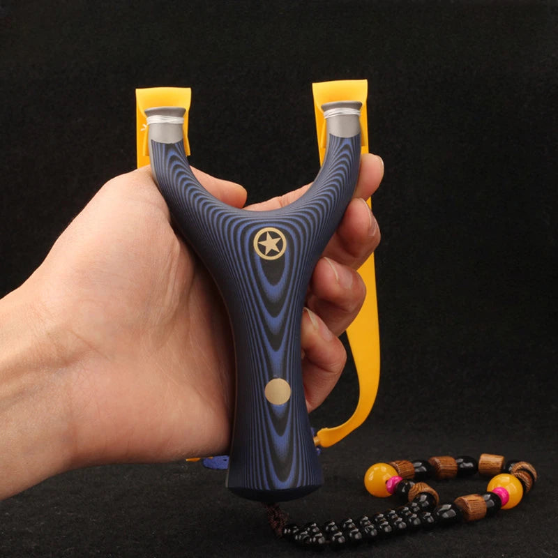 Powerful Titanium Steel + G10 Patch Slingshot Set Smooth Support Head Five-star Catapult Hunting Bow Outdoor Shooting Sport Tool