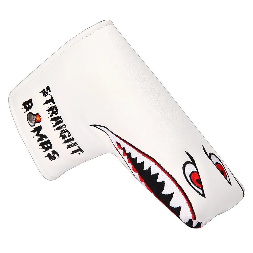 Blade Covers golf putter blade cover White Golf Putter Cover Headcover Closure for Blade Golf Putter