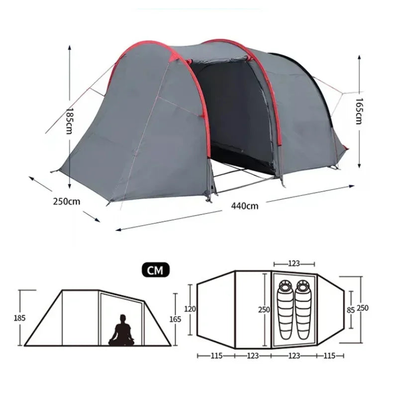 1 - 2 Person Tent  Camping Travel Tent Motorcycle Waterproof and Windproof Strong Outdoor Trekking Fast Delivery Ultralight
