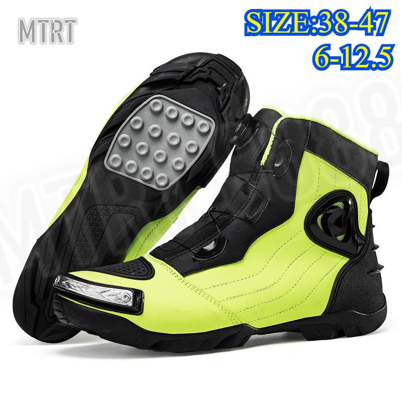 Large Size Motorcycle Boots Outdoor Riding Racing Shoes Anti-fall Wear-resistant Motorcycle Shoes Motorcycle Travel Equipment