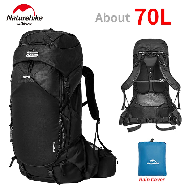Naturehike 70L Hiking Backpack Outdoor Rainproof With Rain Cover Knapsack Climbing Shoulder Bag Travel Camping Rucksack Portable