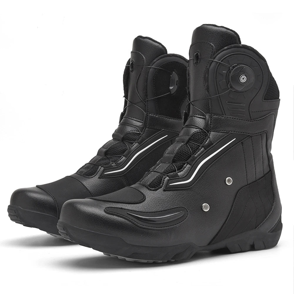 Motorcycle Men Boots Racing Shoes Riding Breathable Soft Boots Durable Off-road Motorbike Anti-kick protection Black Equipment