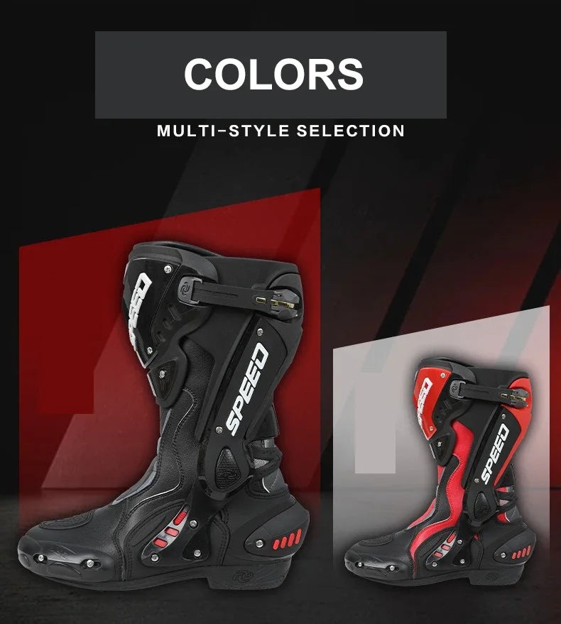 Off-Road Motorcycle Boots Men's Non-Slip Steel Toe Heavy Duty Design with Ankle Support & Shift Pad Shield for Dirt Bike