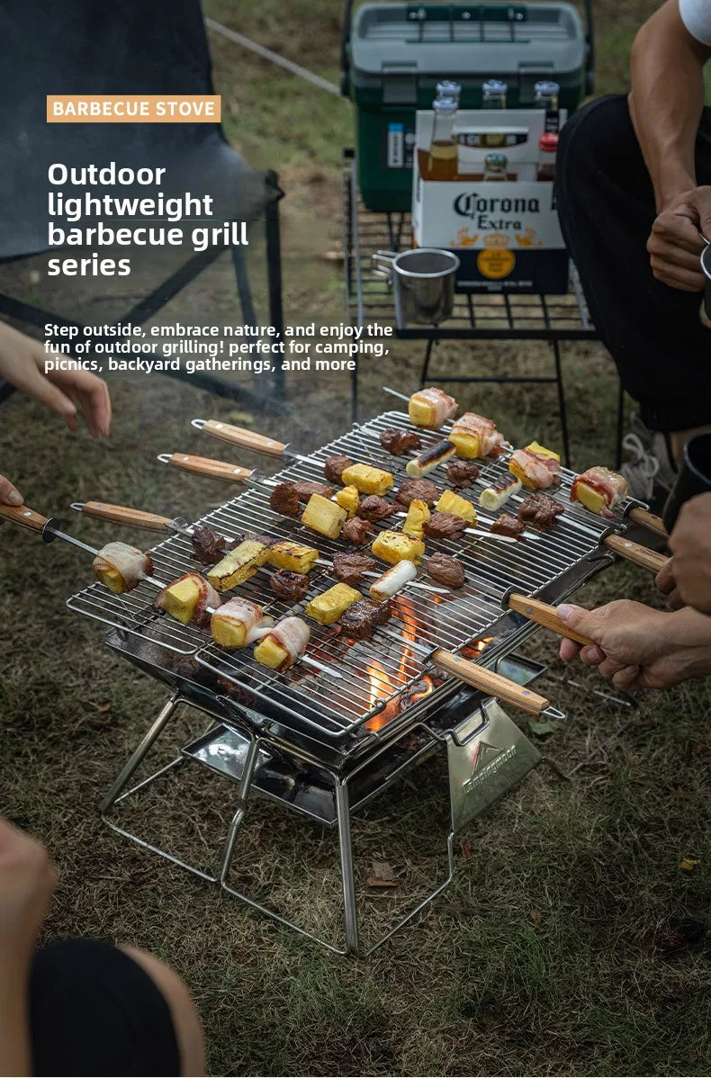 Steel foldable portable barbecue grill MT-3 MT-2 outdoor camping picnic set camping barbecue grill fire pit firewood stove