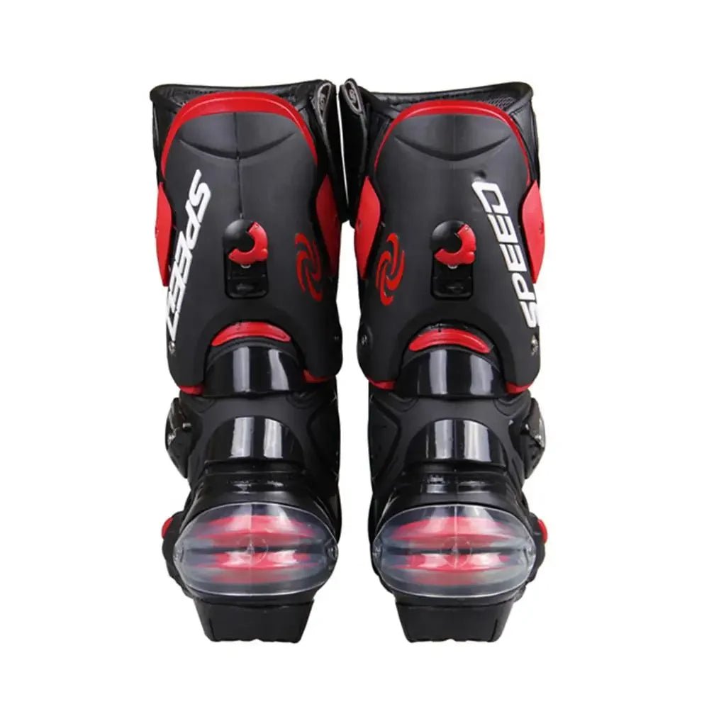 Men's Motorcycle Boots Riding Drop Protection Top Quality Black/White/Red Large Size 40-45 B1001 Motocross Shoes
