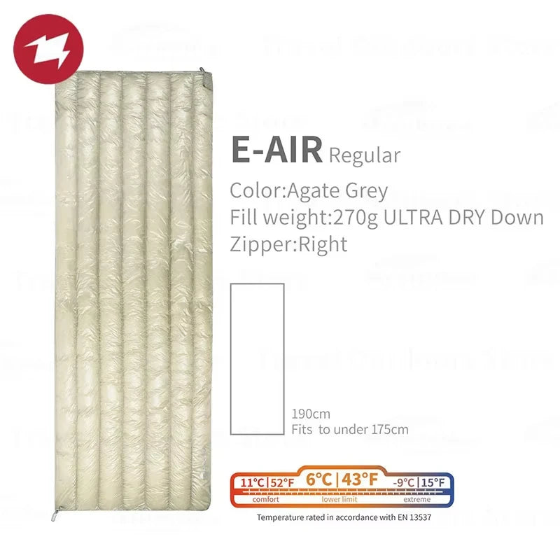 AEGISMAX AIR-E Camping Down Sleeping Bag Adult Ultralight Waterproof Hiking Tourist Warm 800FP Outdoor Envelope Sleeping Bags