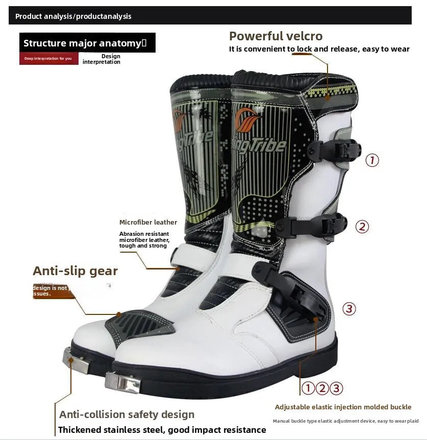 Motorcycle Riding Racing Boots Men's and Women's Anti-Collision Drop Protection Motorcycle Long Thigh Boots for Four Seasons