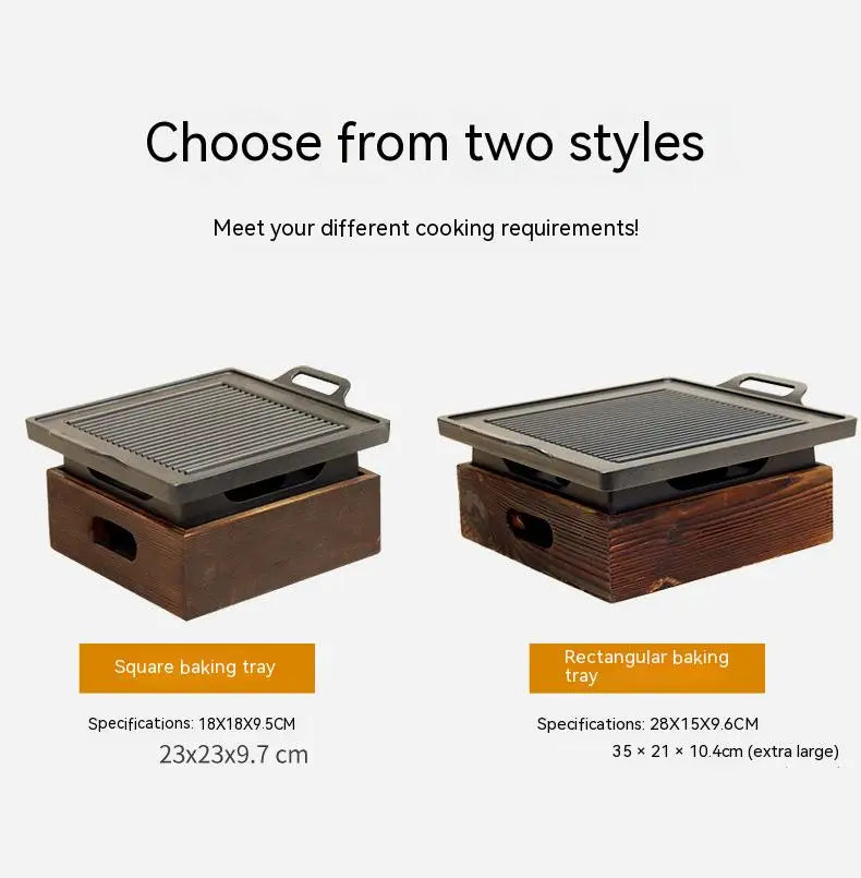 Smokeless Portable BBQ Grill Korean Japanese Barbecue Grill Charcoal BBQ Oven Alcohol Stove Household Non-stick Cooking Tools