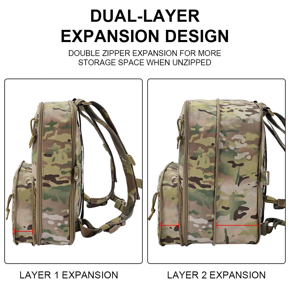 500D Nylon Tactical Flatpack D3 Backpack Hydration Carrier Expansible Molle Pouch Airsoft Multipurpose Vest Assault Travel Bag