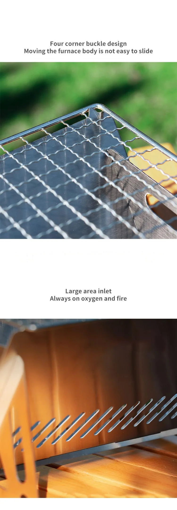 Outdoor Camping Charcoal Barbecue Grill For Party Beach Picnic Bbq Stove , Portable Stainless Steel Bbq Charcoal Grill