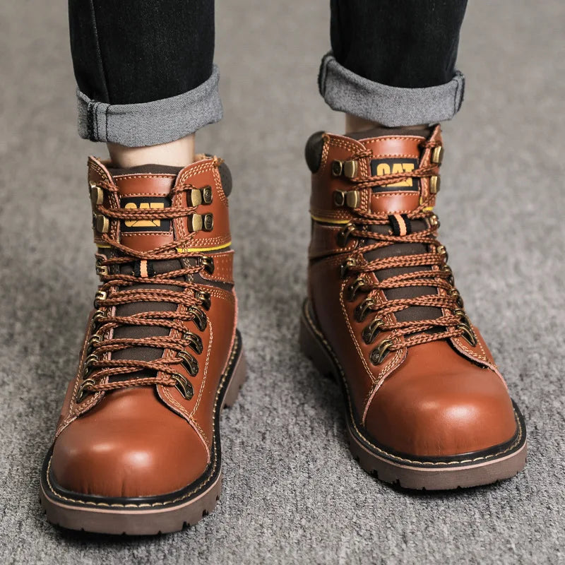 Hot Selling Men's And Women's Motorcycle Boots, Genuine Leather Couple's Workwear Boots, Outdoor Hiking Boots, Hiking Boot, Cyc