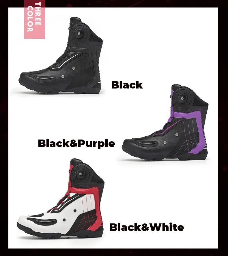 Motorcycle Men Boots Racing Shoes Riding Breathable Soft Boots Durable Off-road Motorbike Anti-kick protection Black Equipment